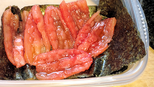 {image: tomato sashimi - marinating prep}