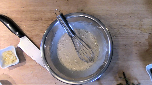 {image: Whisk the flour to make the slurry}